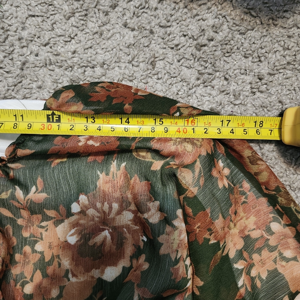 Handmade One-of-a-Kind Off-Shoulder Floral Dress – Fits Most 28”+ Stretch Waist - Picture 7 of 7
